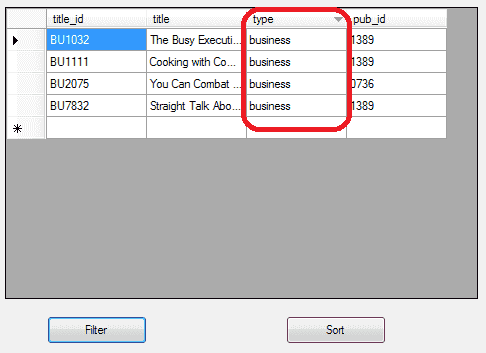 DataGridView Sorting Filtering In VB NET